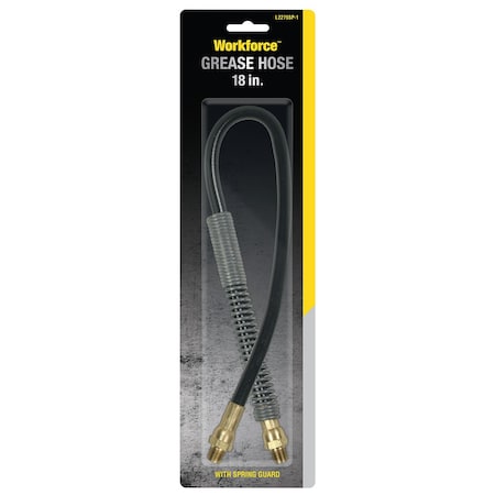 Workforce Grease Hose, 3/16in x 18in Thermoplastic, 1/8in MNPT Ends, Spring Guard L2275SP-1